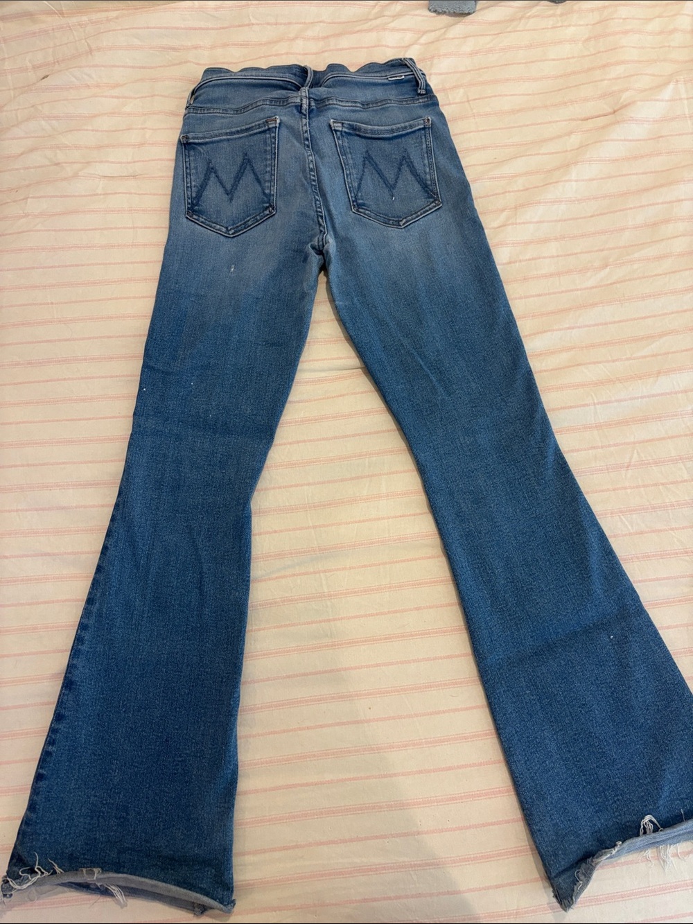 MOTHER Blue Flare-Leg Denim Jeans